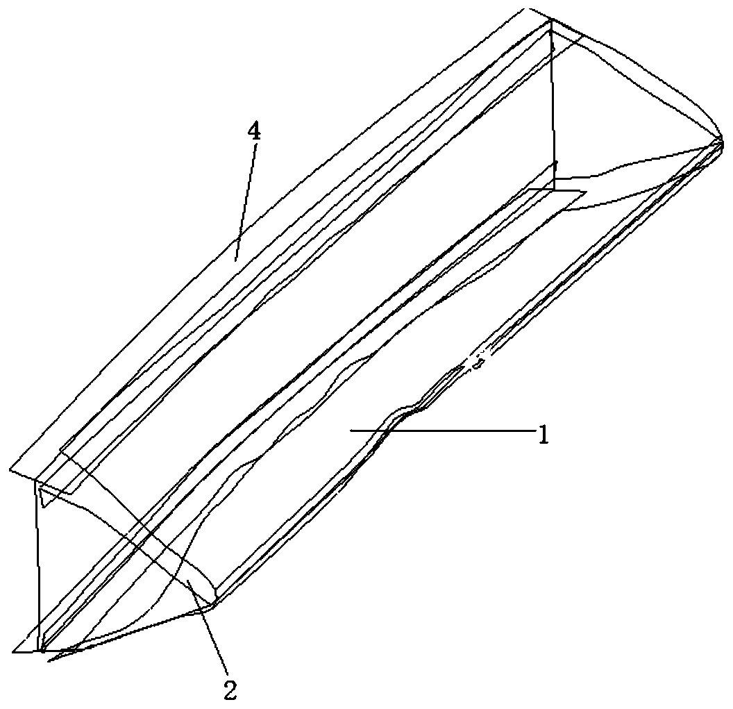 Leading edge of anti-bird strike aircraft empennage with single inclined plate