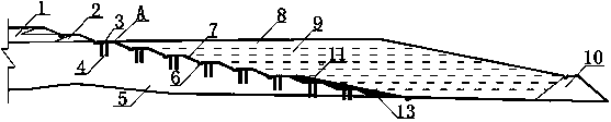 Stoping technology for dam slope tailing of tailing dam