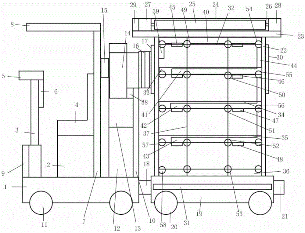 Small storage battery trailer for greenhouse