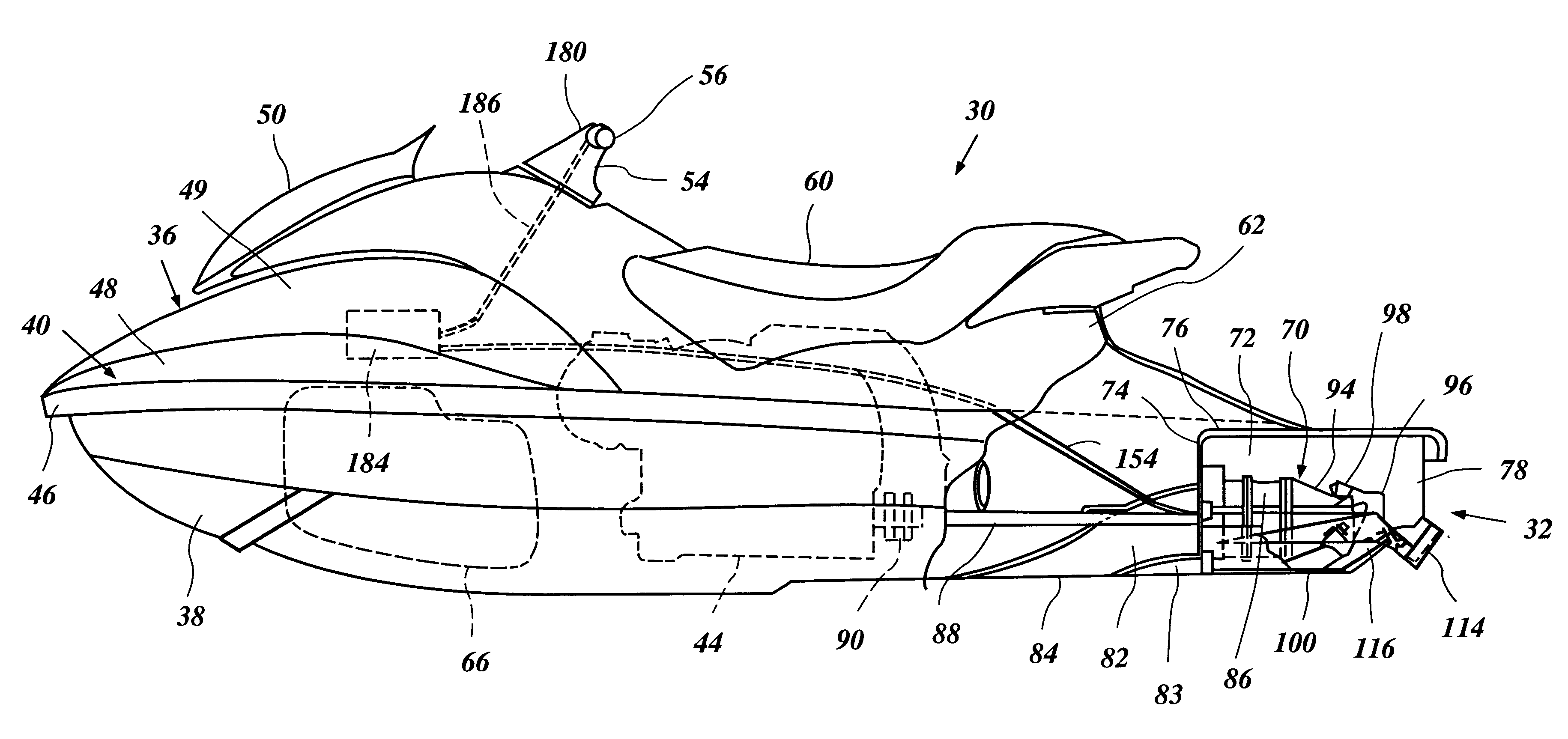 Braking device for watercraft