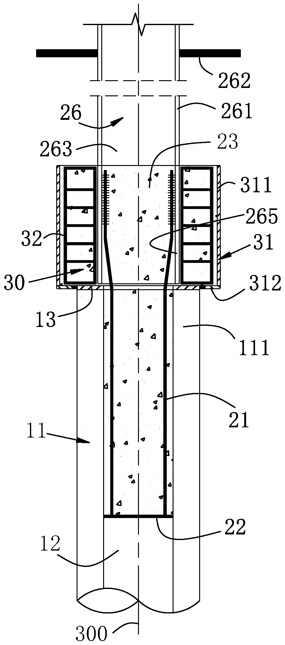 Steel concrete column pile and construction method thereof