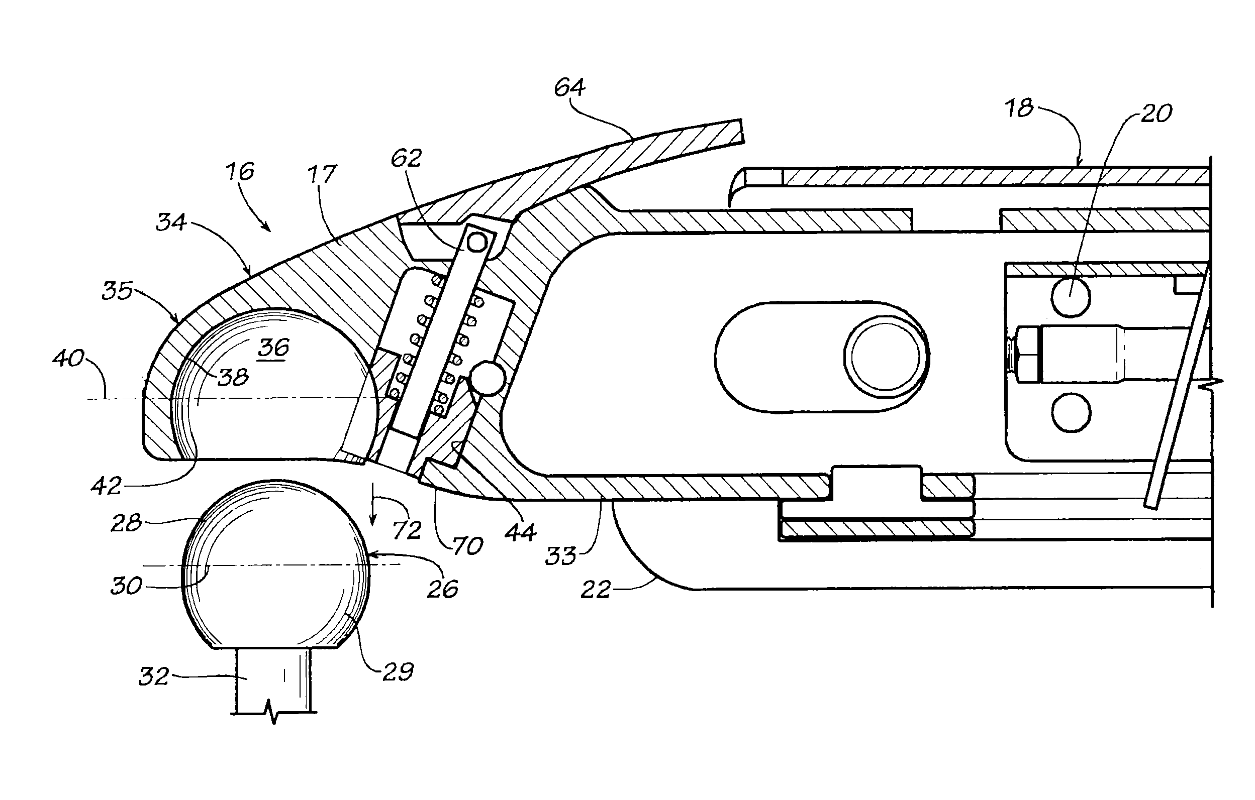 Self locking trailer hitch