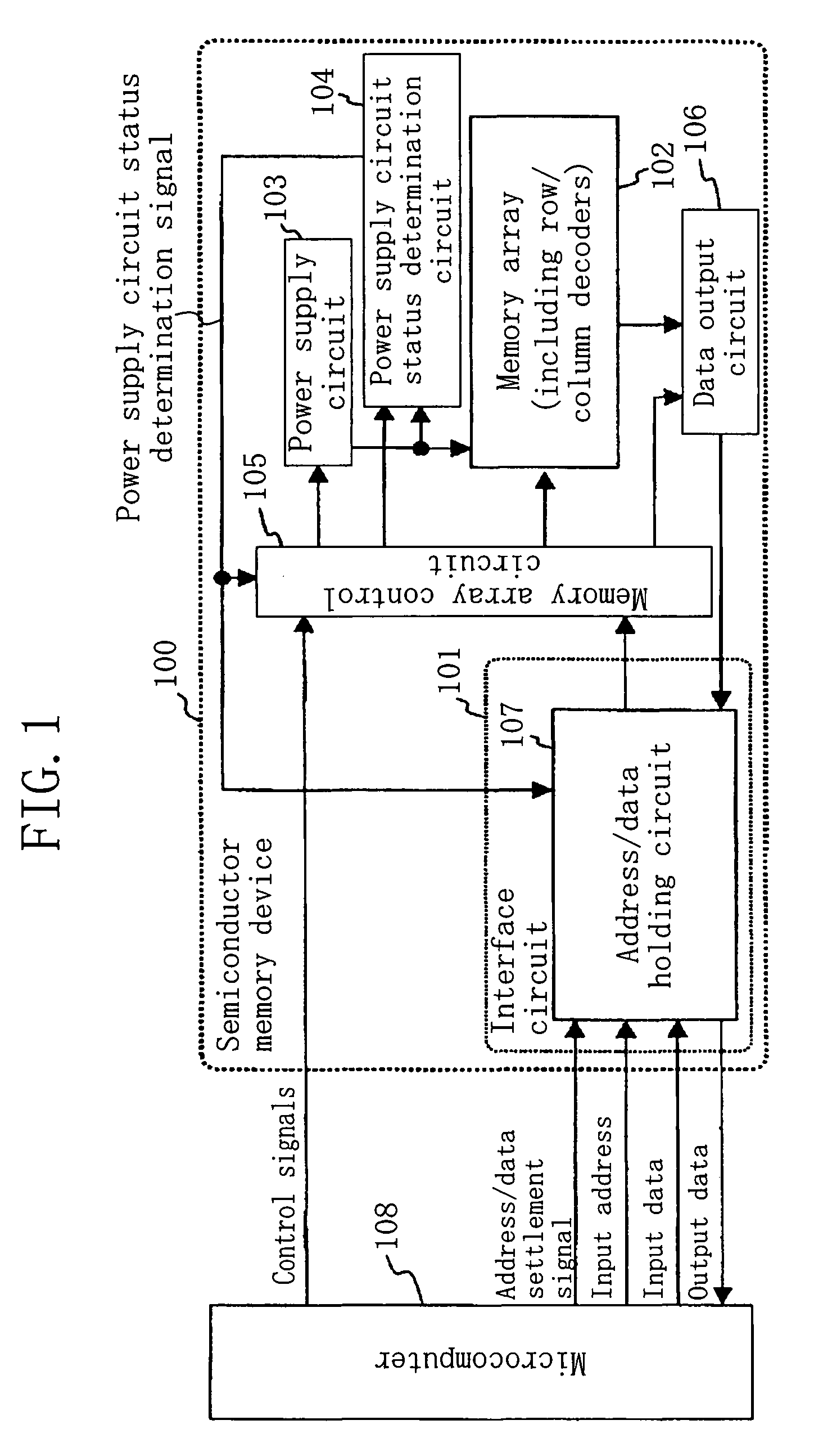 Semiconductor memory device, and data transmitting/receiving system