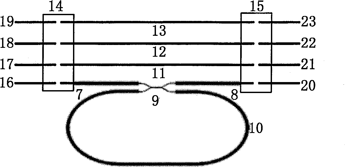 Optical waveguides ring-shaped resonant cavity elementary structure parameter test device and its method