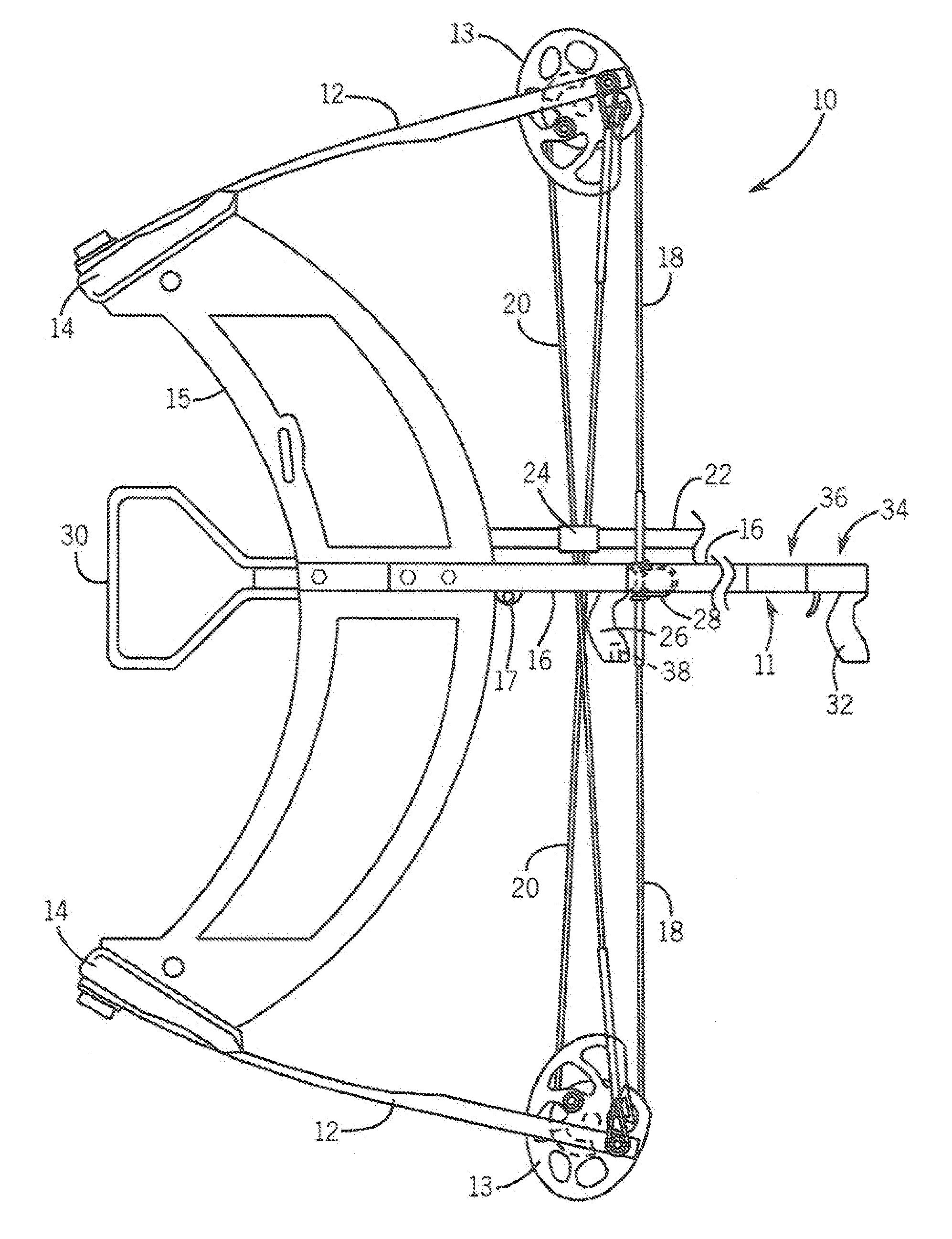 Stock and trigger assembly for crossbow