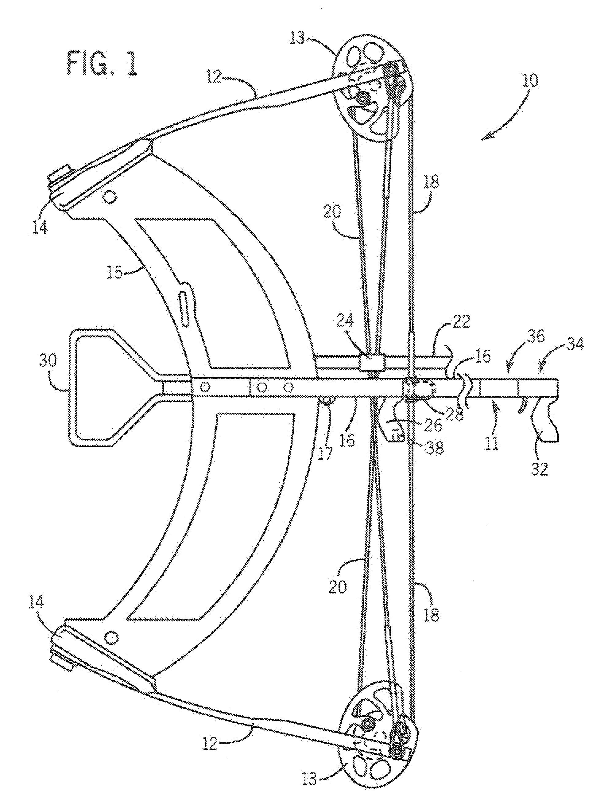 Stock and trigger assembly for crossbow