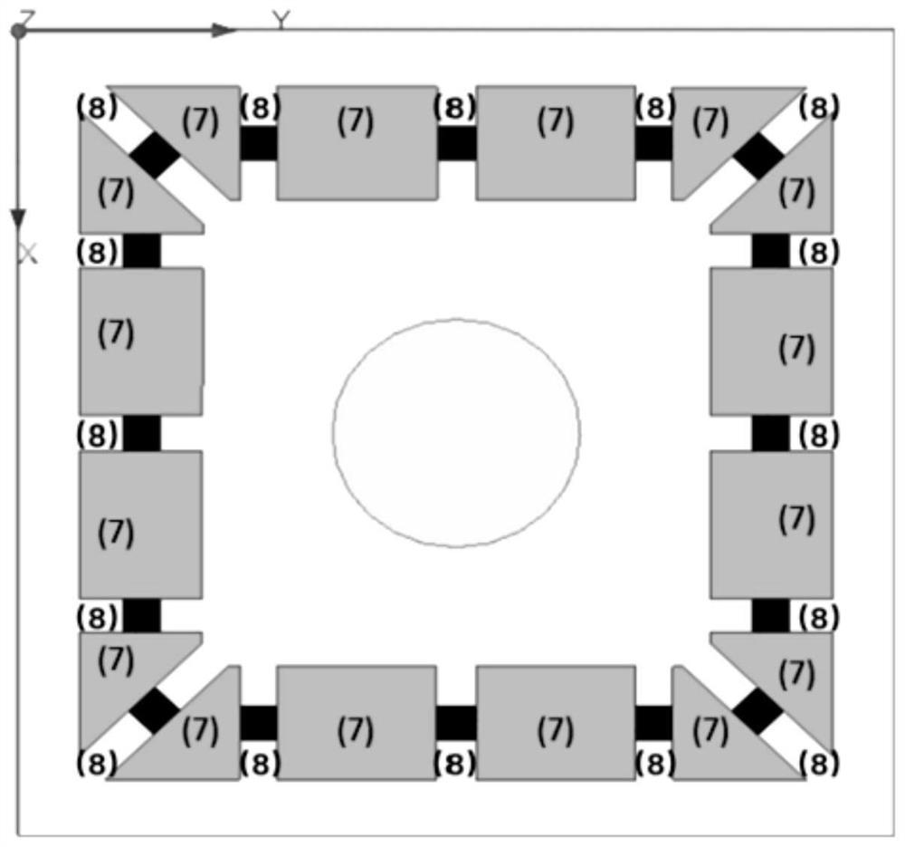 Resistor loading square ring ultra wide band wave absorbing structure