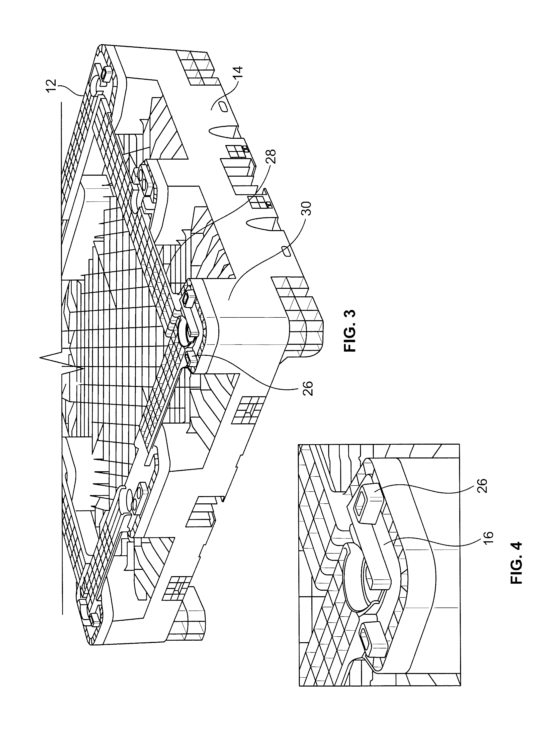 Bulk Bin with Interlocking Elements for Stacking