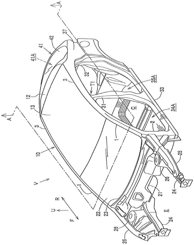 Upper vehicle-body structure of vehicle