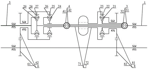 Hydraulic coupler and starter driven by combined harmonic gear