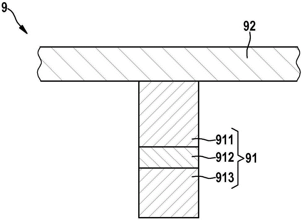 Surroundings-sensing system having a modular ultrasonic transducer, and a motor vehicle having such a surroundings-sensing system