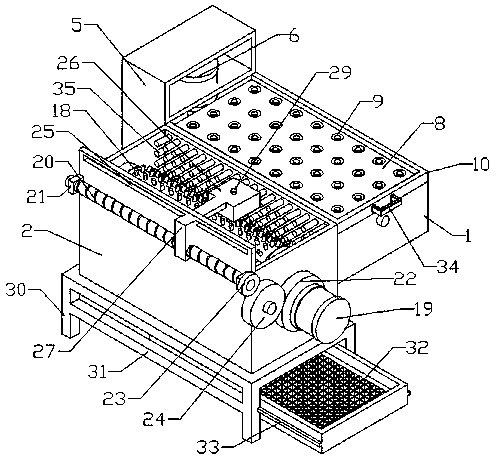 A duck head cleaning and processing device