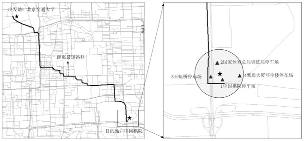 A parking guidance system and method based on the most reliable path