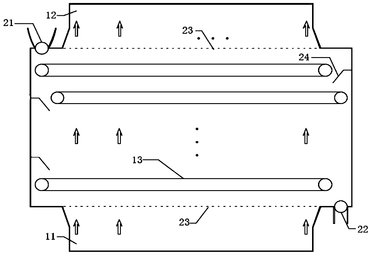 A multi-layer belt drying system based on multi-stage heat pumps connected in series