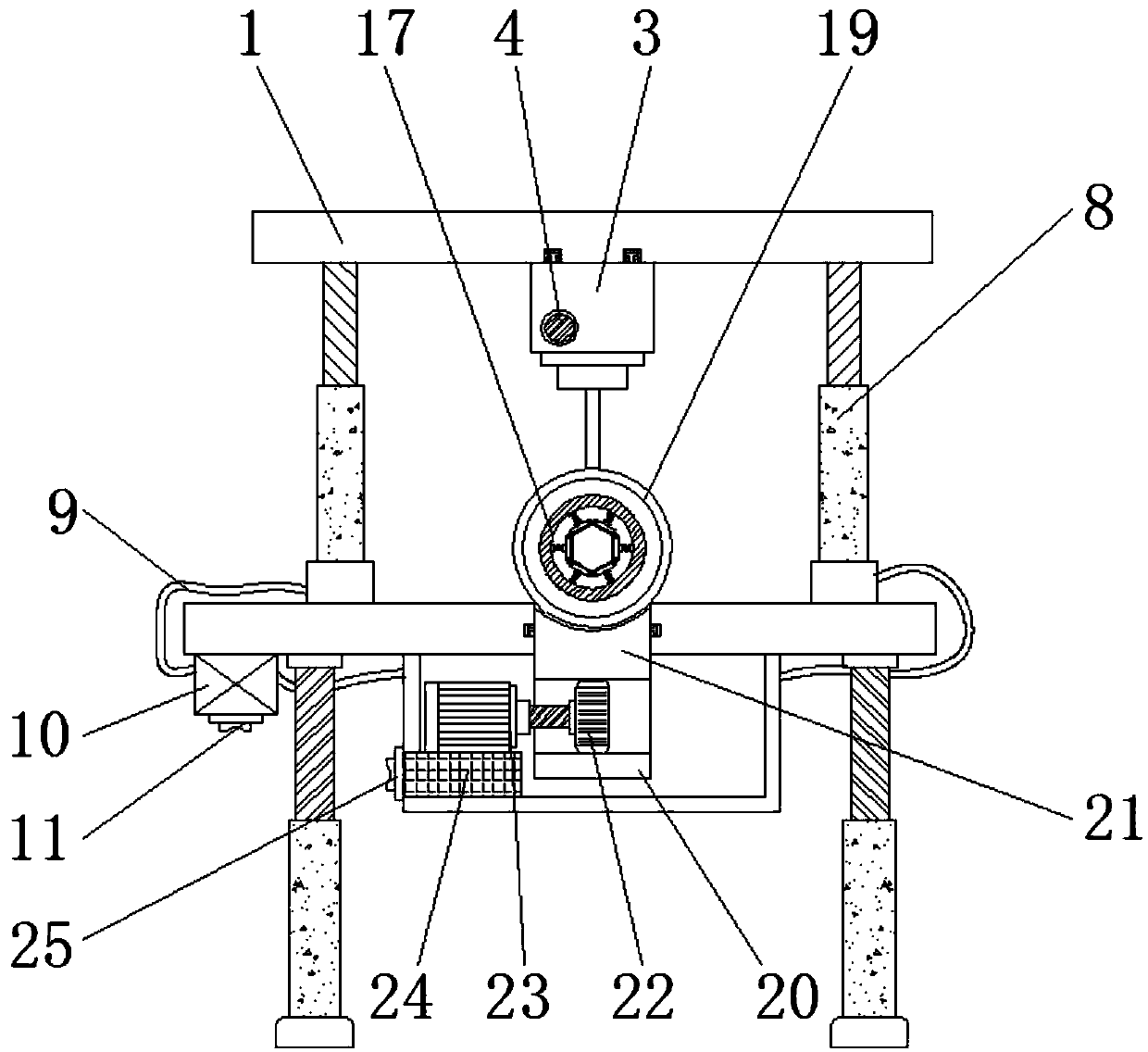 Automobile part welding device with protection function