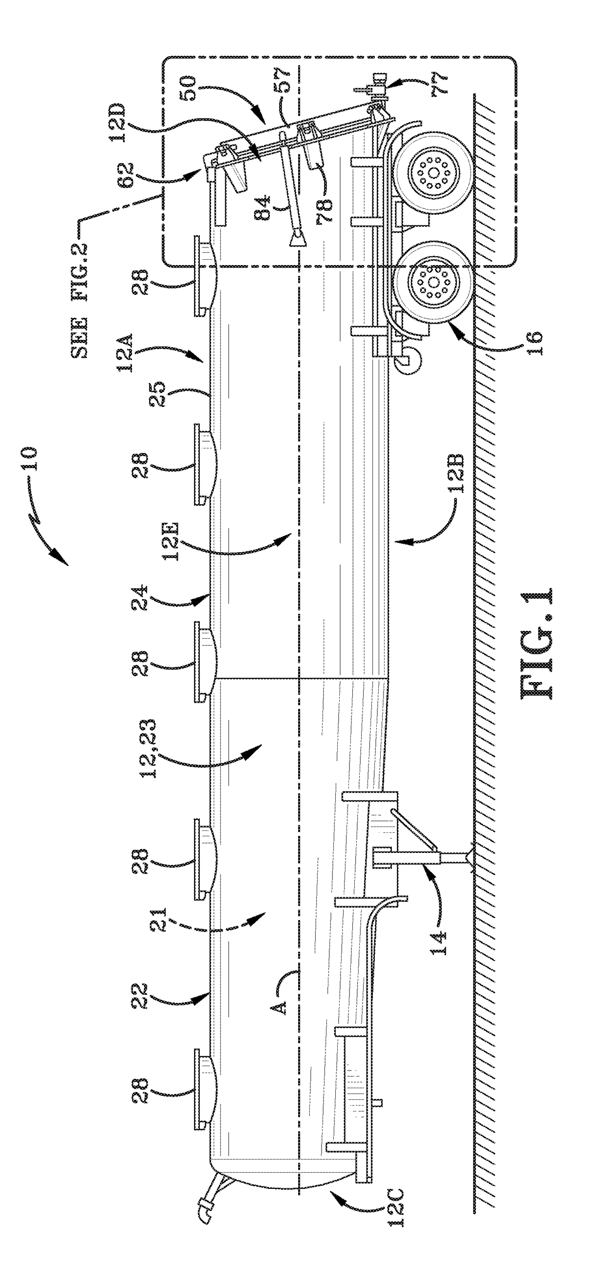 Vehicle assembly having a sloped gate