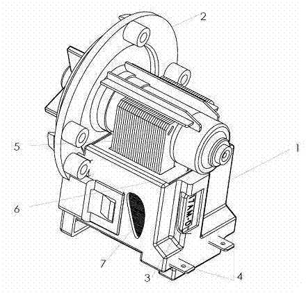 Semi-plastic sealed permanent magnet synchronous motor