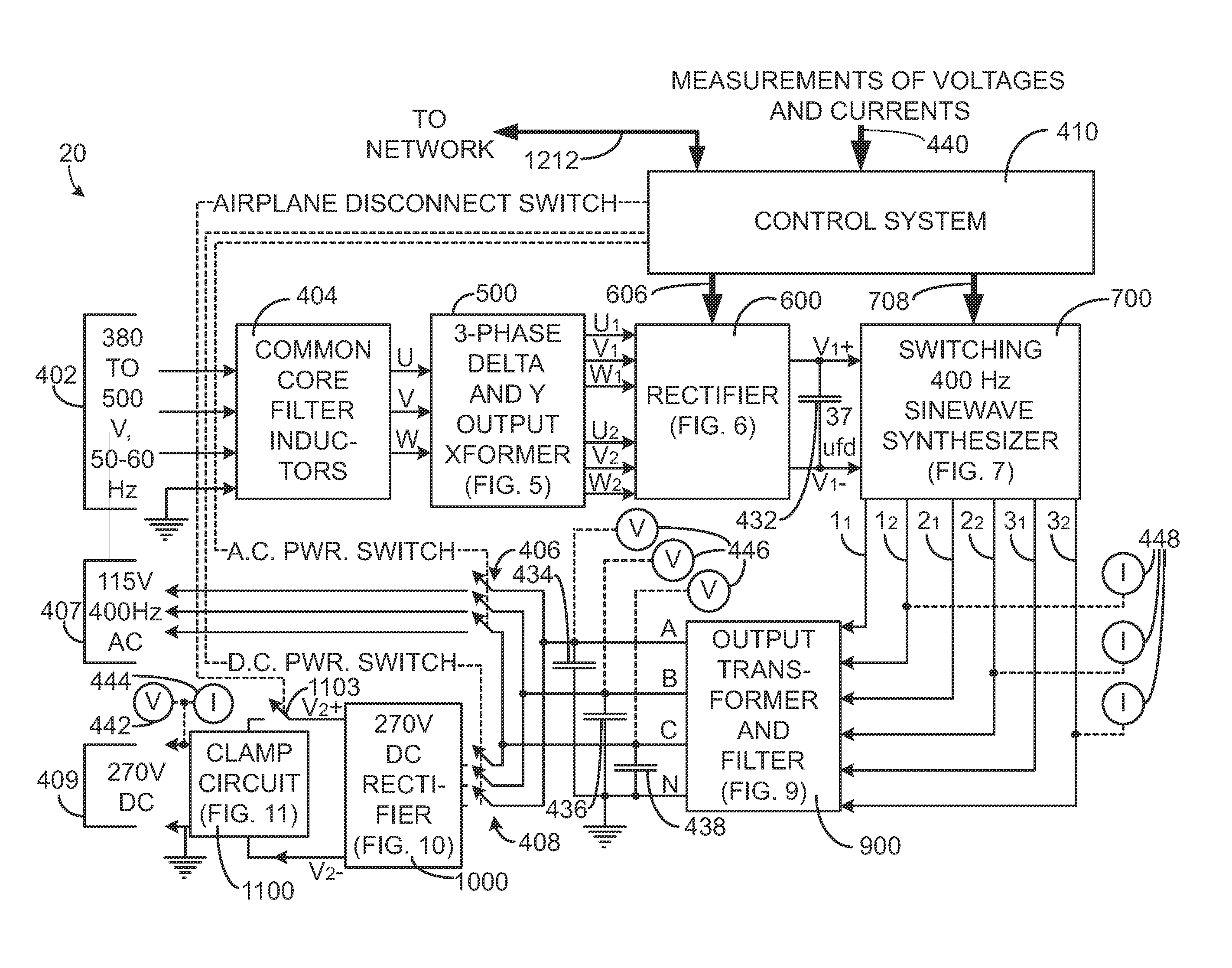 Multi-voltage power supply for a universal airplane ground support equipment cart