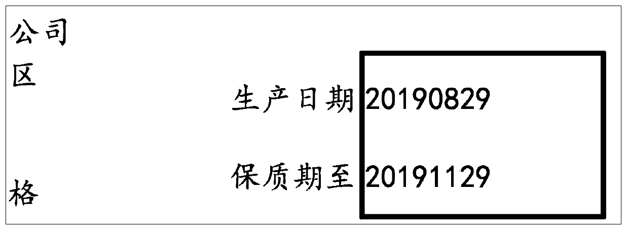 Date detection processing method and device in label image