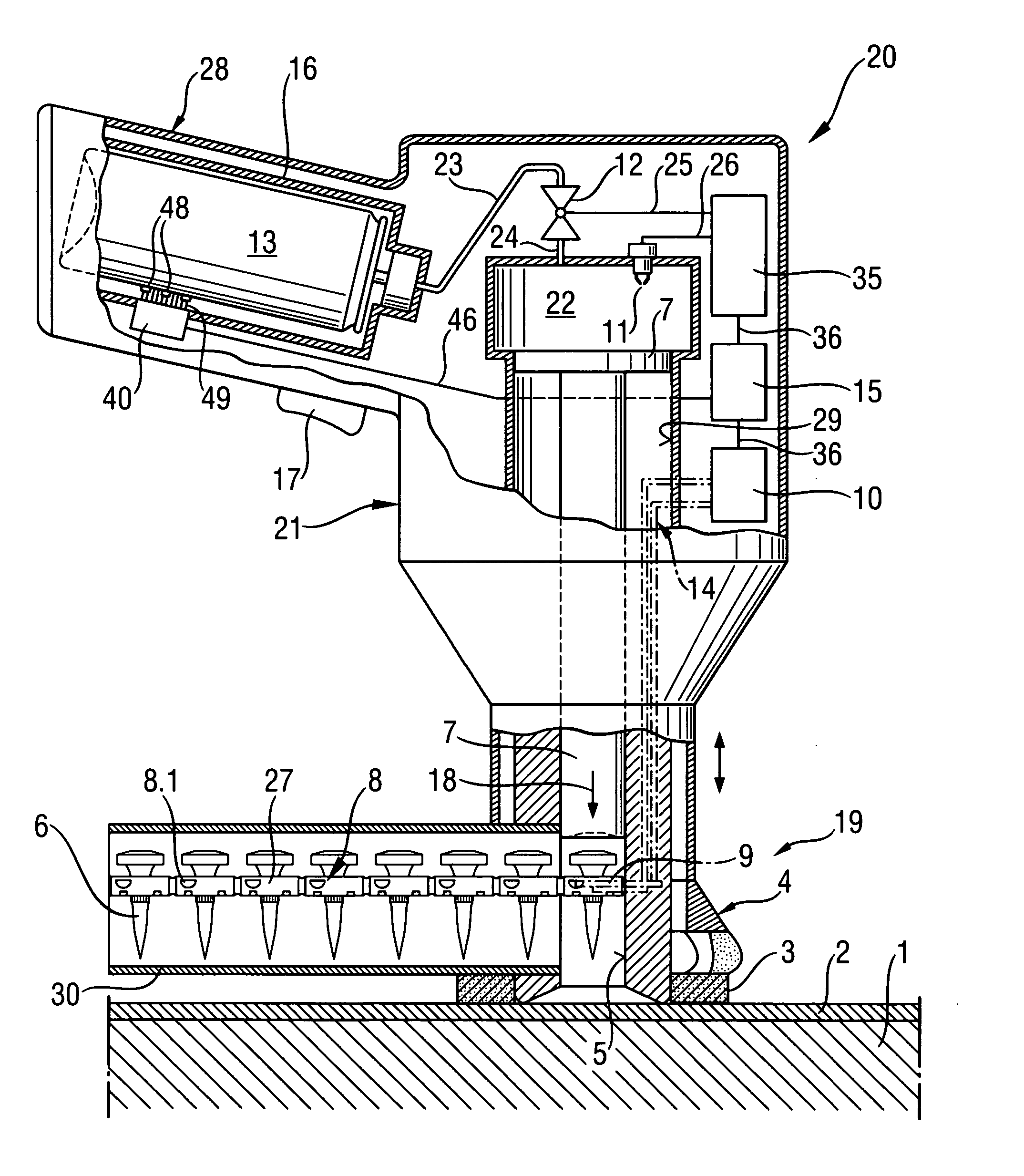 Setting tool with magazine with fastening elements and propellant holder for the setting tool