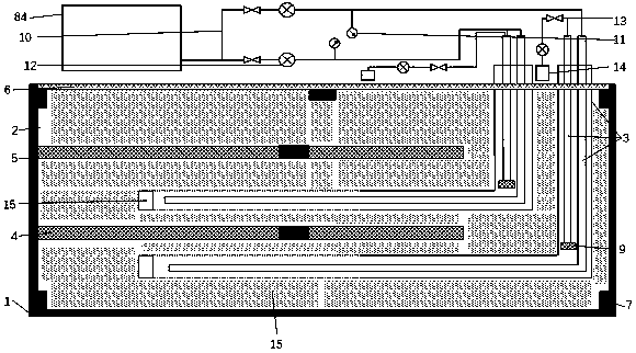 Experimental device used for studying influences of sandwich layers on SAGD mining of dual horizontal well