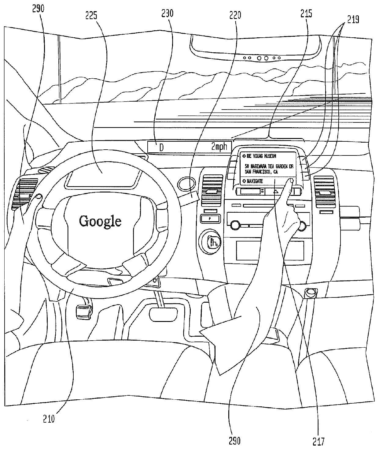 User interface for displaying internal state of autonomous driving system