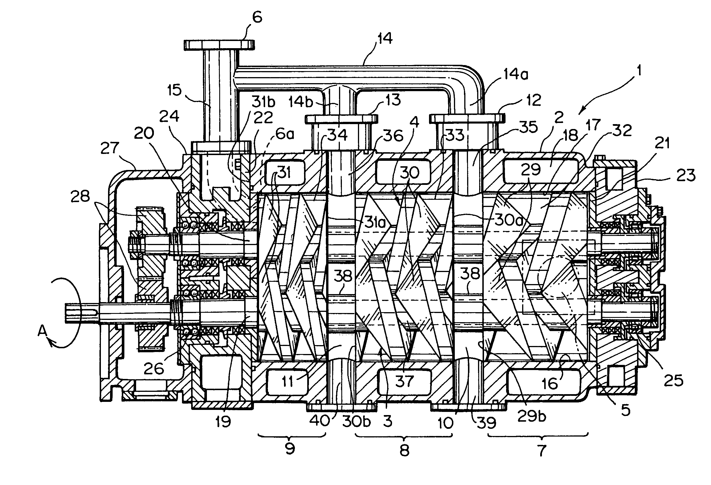 Screw type vacuum pump