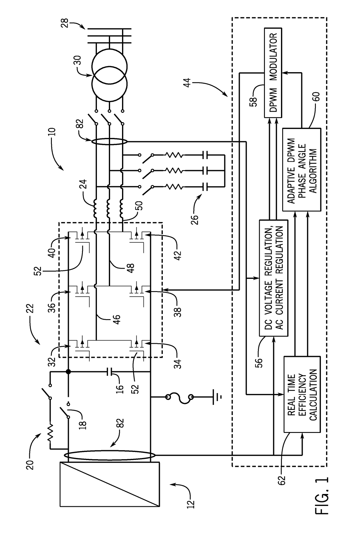 System and method for maximizing efficiency of three-phase inverter-based power systems