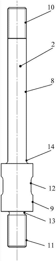 Variable-section engine body stitching bolt structure and assembling technology thereof