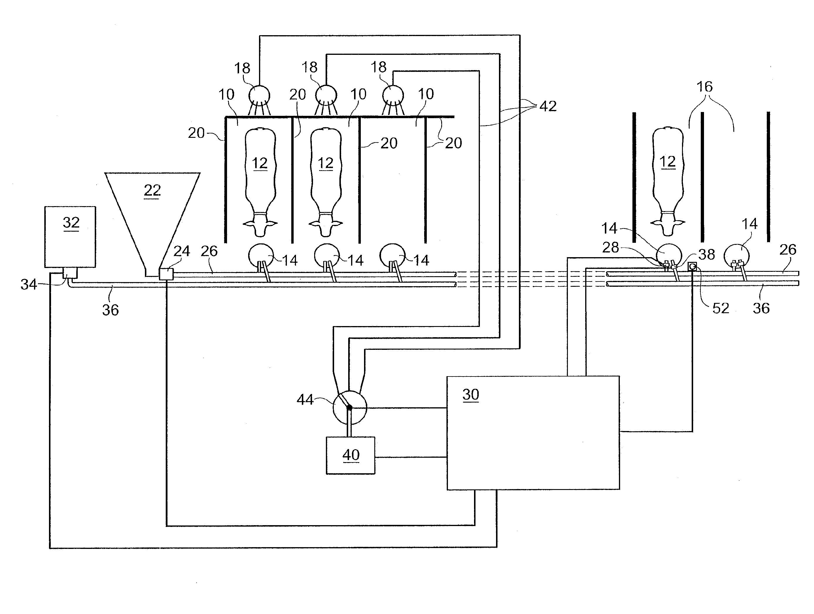 System for managing the supply of consumable matter to be consumed by milk producing animals