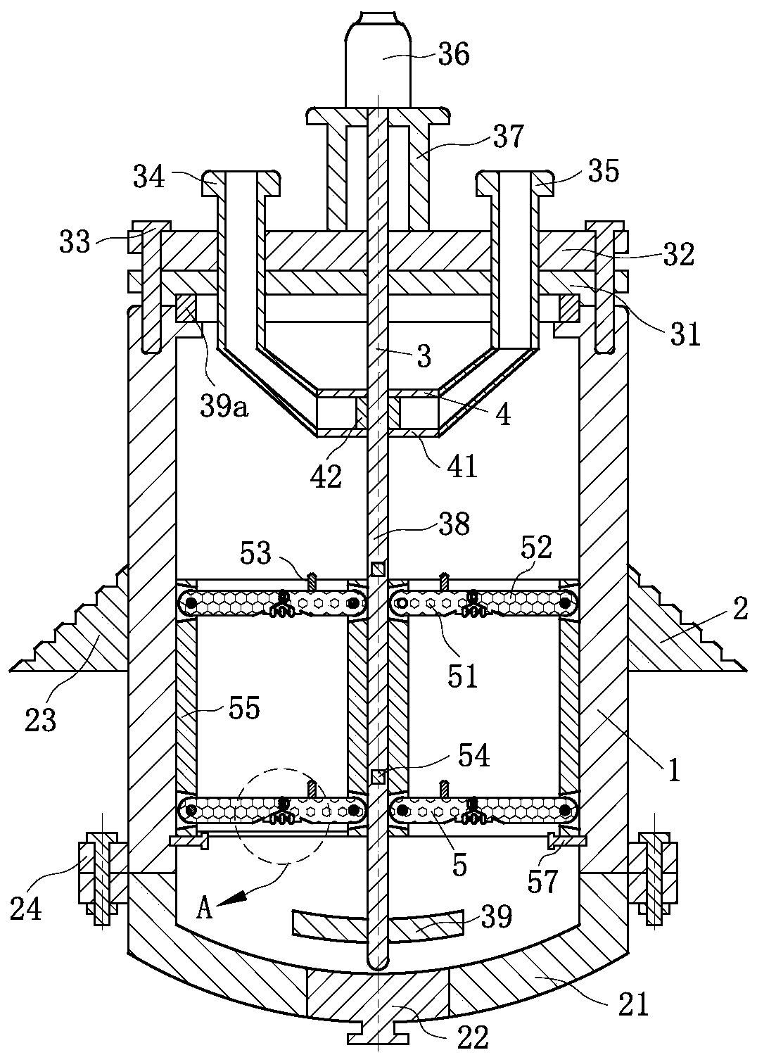 Reaction kettle convenient for layered disassembling of filter screens