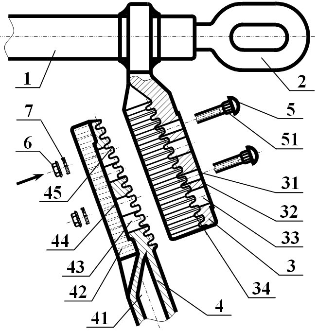 Power transmission line strain clamp convenient for robot maintenance