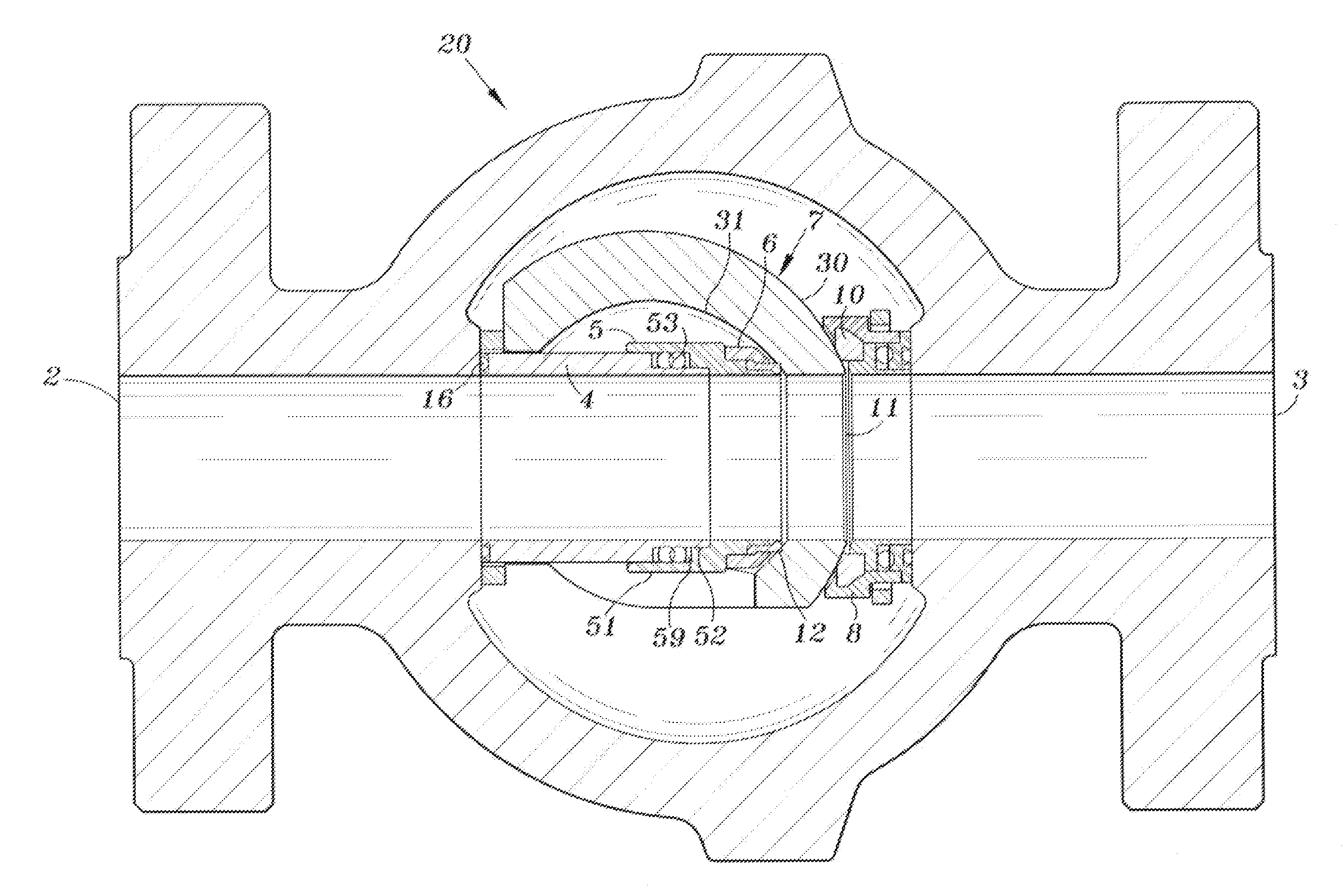 Hemispherical Wedge Valve with Laminar Flow