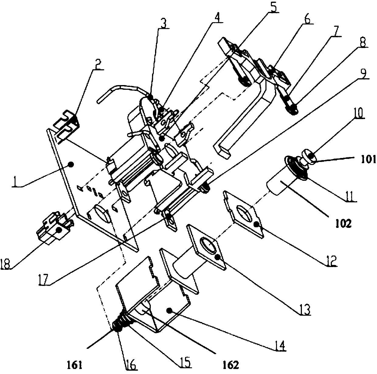 Electromechanical tripping device suitable for leakage protector