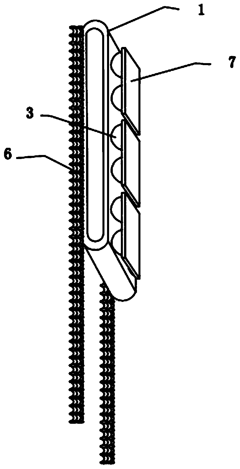 Laying device for ground and wall floors and using method