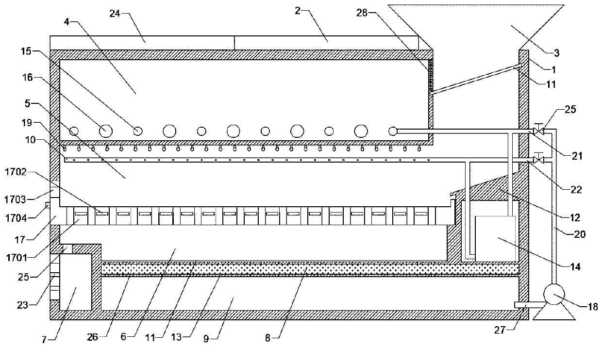 Kitchen waste percolate treatment device and using method thereof