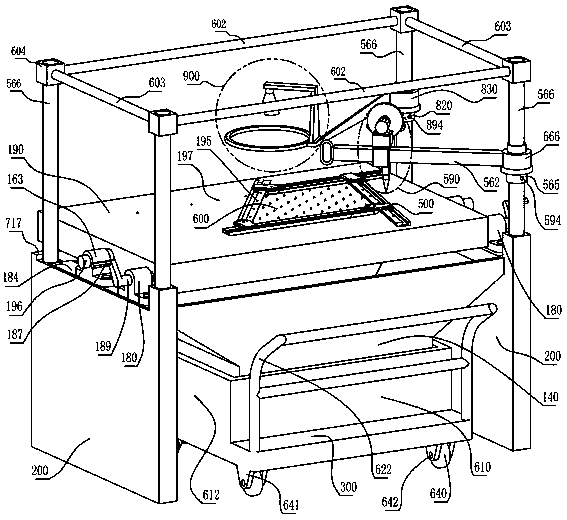 Glass detection apparatus with hydraulic platen, aperture shooting assembly and titanium-alloy inclined-plane corner leaning clamp assembly