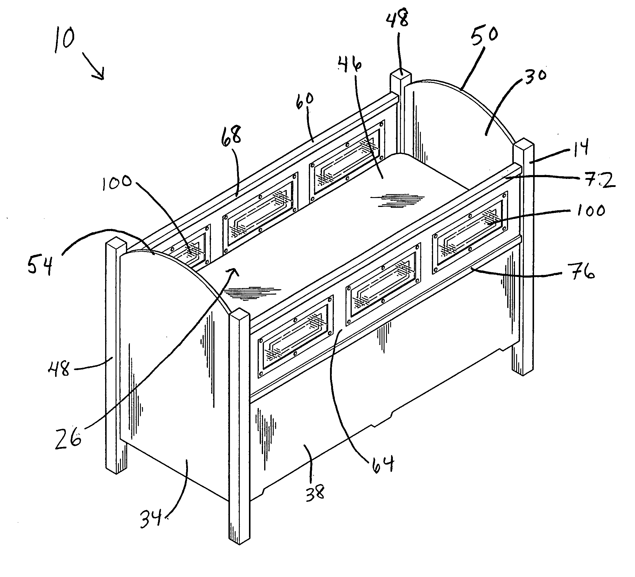 Safety bed having elevating mattress