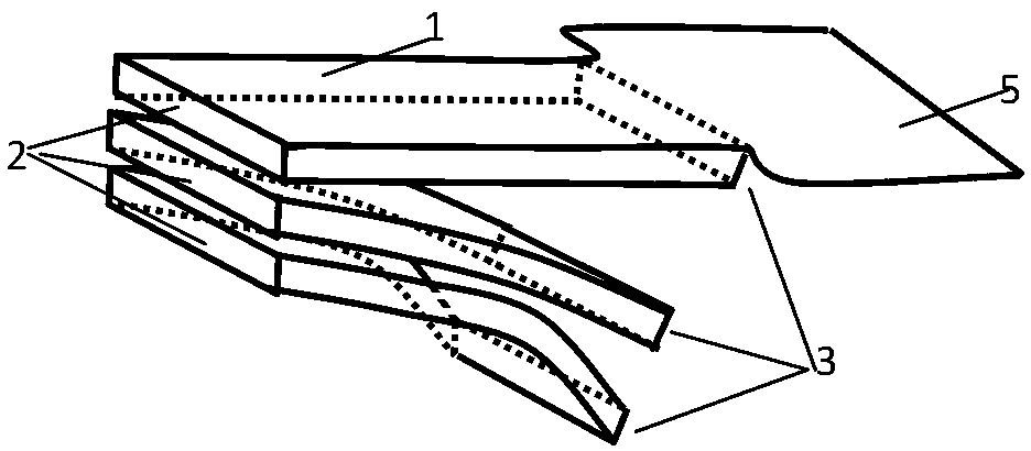 Layered flood discharge structure for reducing flood discharge fog rainfall