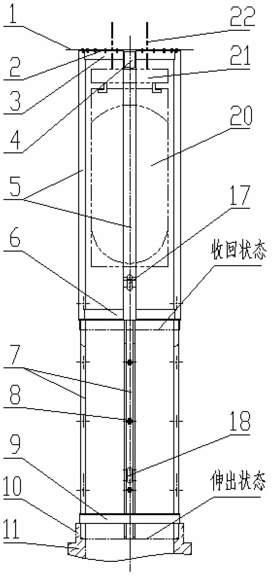 Telescopic spent fuel storage tank hoisting guide device