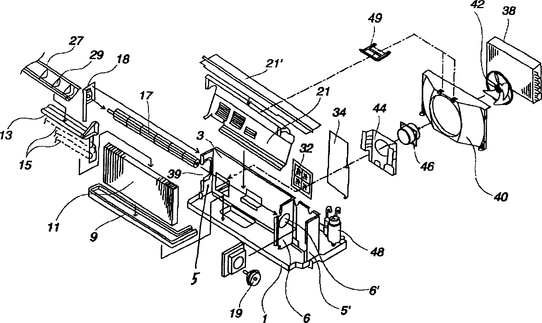 Integrated air conditioner indoor fan mounting structure