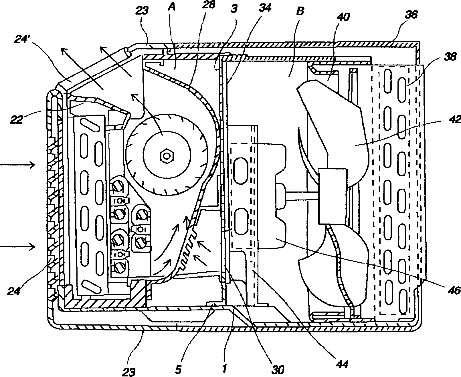 Integrated air conditioner indoor fan mounting structure