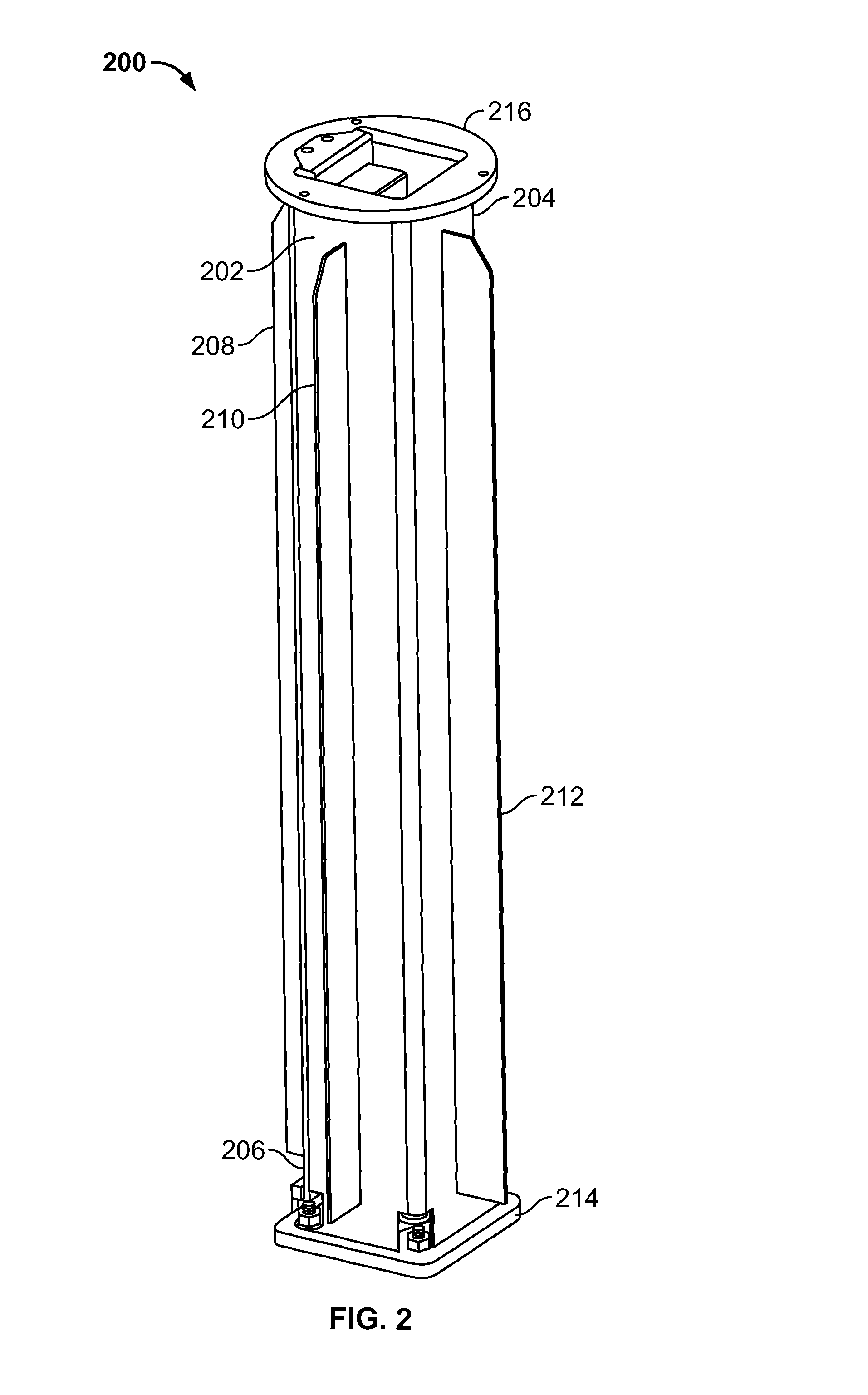 Bollard light with internal compression support system