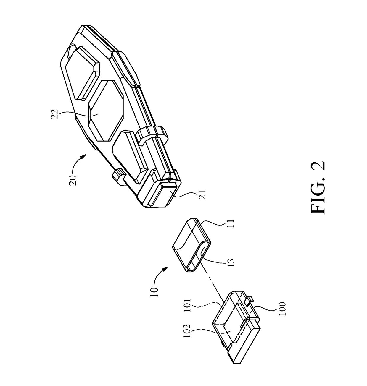 Protective module for data transmission port