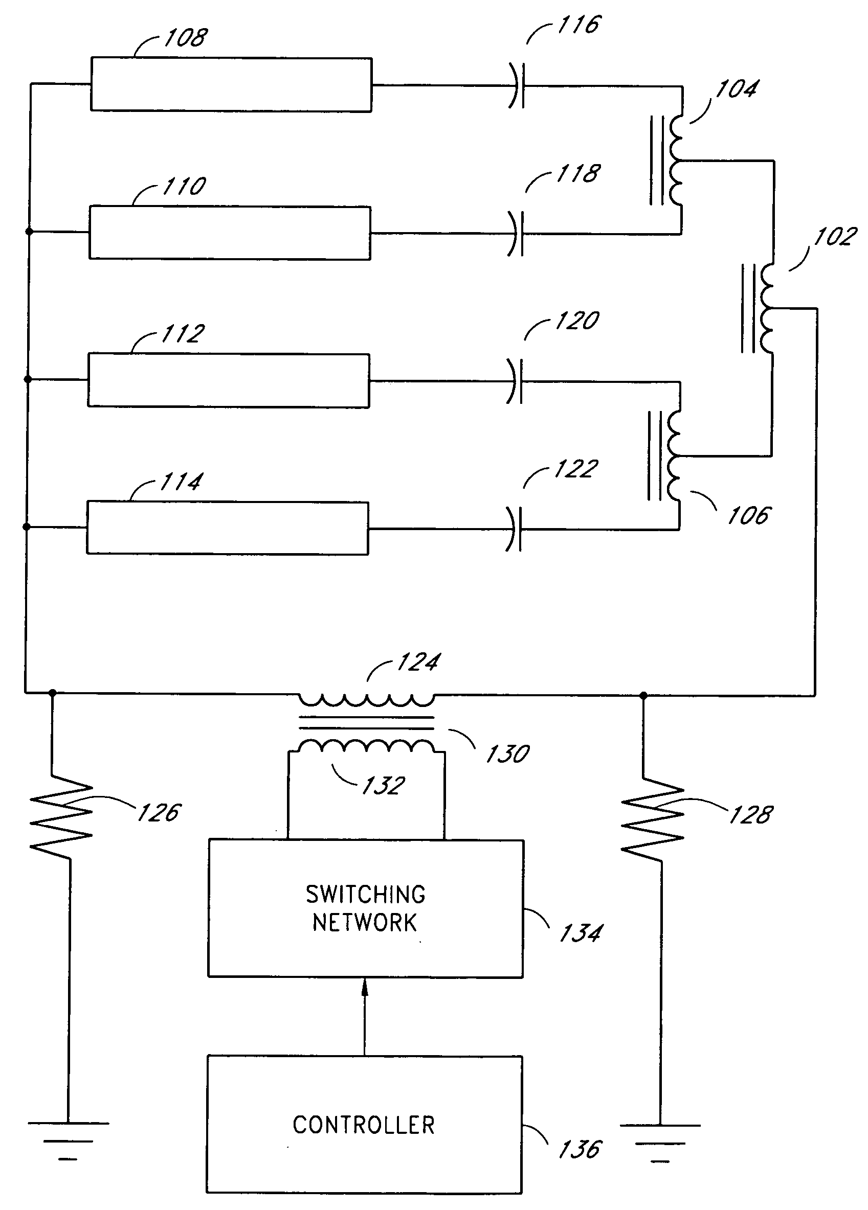 Systems and methods for a transformer configuration for driving multiple gas discharge tubes in parallel