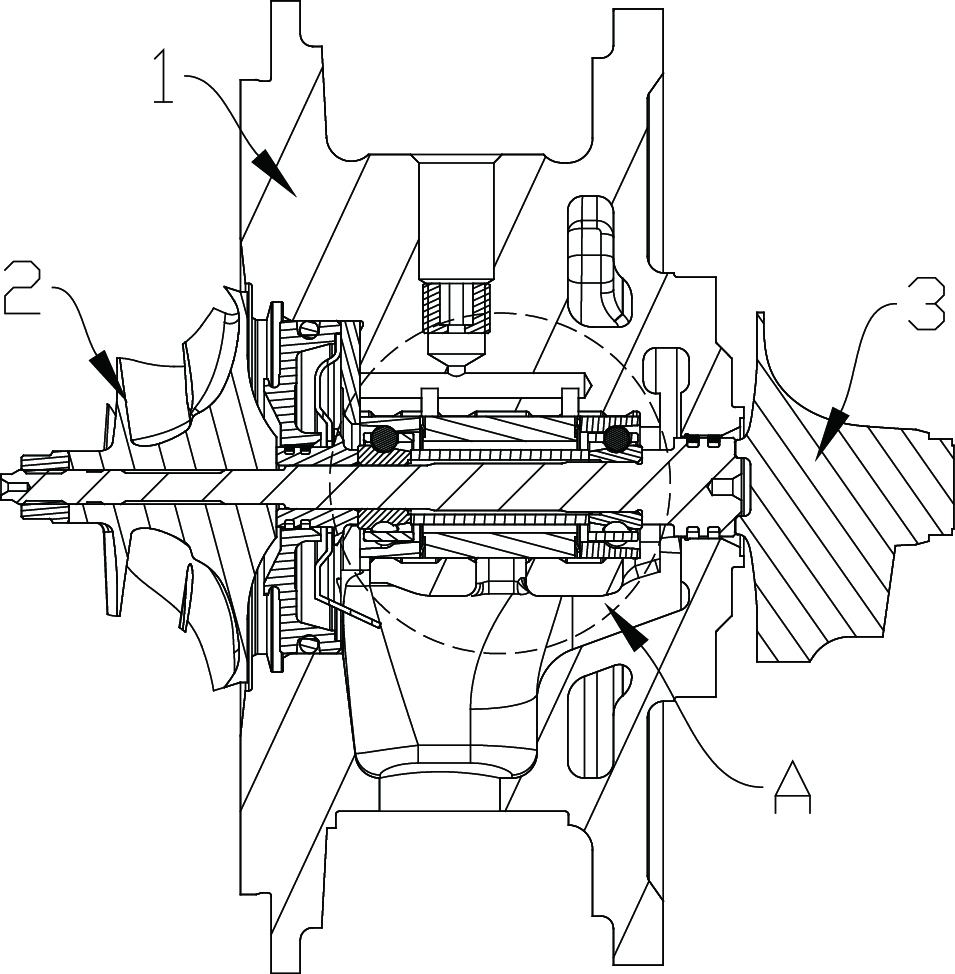 Ball bearing structure and supercharger