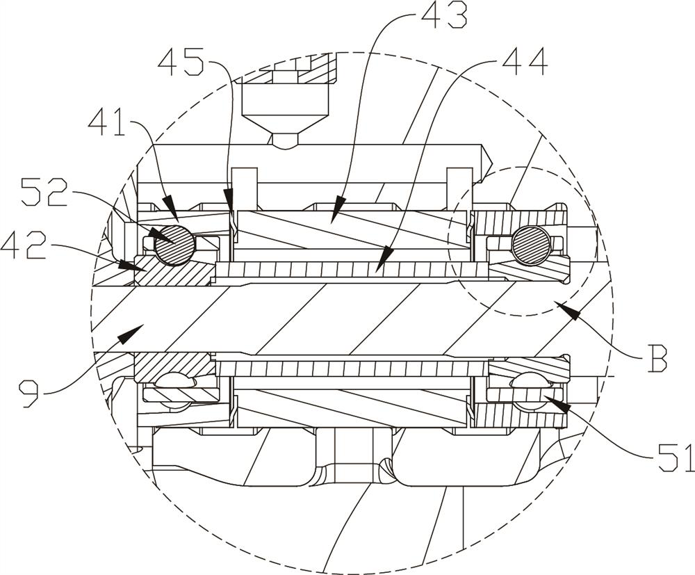 Ball bearing structure and supercharger