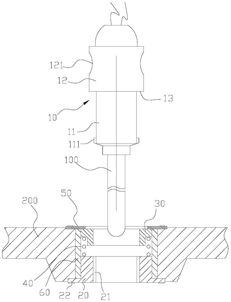 Thermocouple mounting and fastening device