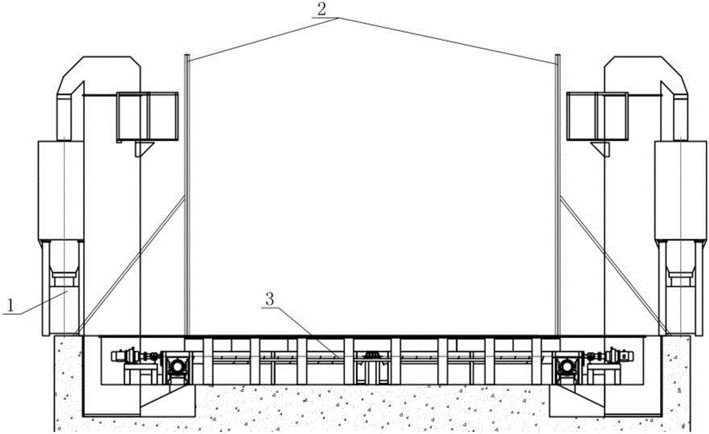 Sand blasting device for wind blade surface and sand blasting method thereof