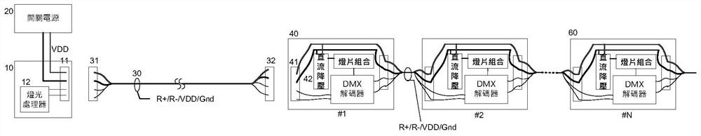 Device for improving lamp-controlled direct-current power transmission distance and power transmission power